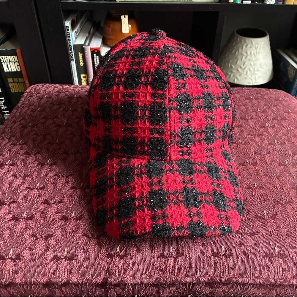 Red and Black Plaid Cap